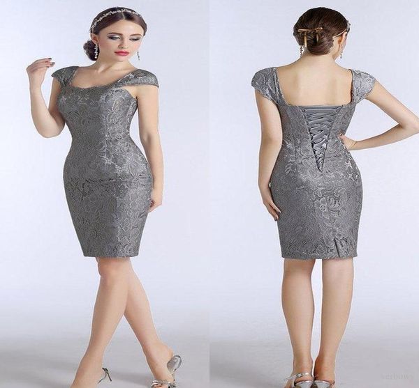 silver grey lace mother of the bride dresses knee length sheath with capped short sleeves custom made plus size women evening dresses, Black;red
silver grey lace mother of the bride dresses knee length sheath with capped short sleeves custom made plus size women evening dresses, Black;red