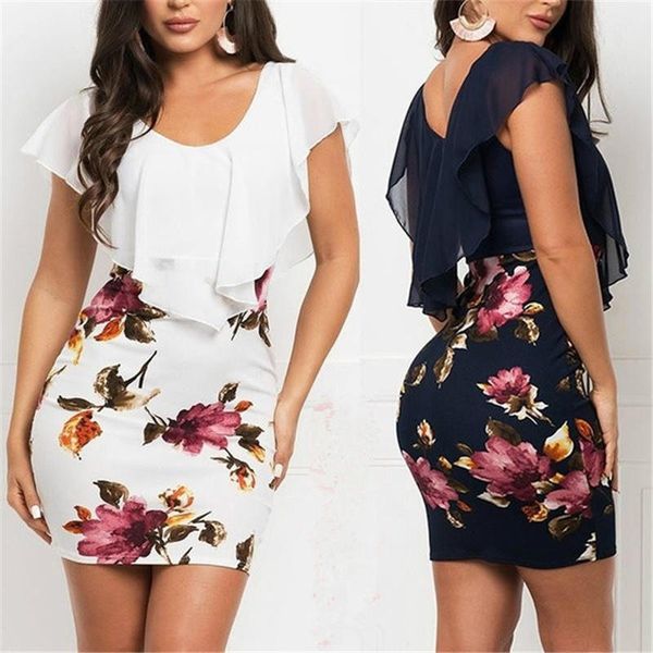 women ladies casual chiffon summer round neck short lutos sleeve floral printing bodycon step skirt slim fitting mini dress, Black;gray 
women ladies casual chiffon summer round neck short lutos sleeve floral printing bodycon step skirt slim fitting mini dress, Black;gray