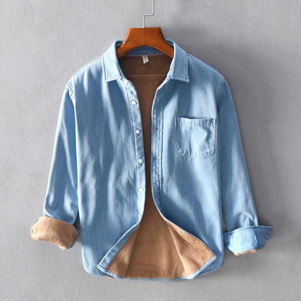 autumn and winter cotton denim shirt men brand warm shirts men fashion thickness with velvet shirt for casual shirts male, White;black
autumn and winter cotton denim shirt men brand warm shirts men fashion thickness with velvet shirt for casual shirts male, White;black