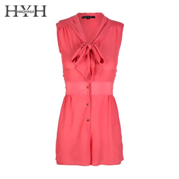 hyh haoyihui summer fashion chiffon romper solid color sleeveless v-neck bow tie single button romper casual sweet style, Black;white
hyh haoyihui summer fashion chiffon romper solid color sleeveless v-neck bow tie single button romper casual sweet style, Black;white
