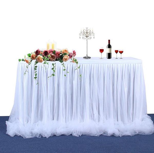 6ft wedding tulle tablecloth table skirt for weddings celebration party event 
6ft wedding tulle tablecloth table skirt for weddings celebration party event