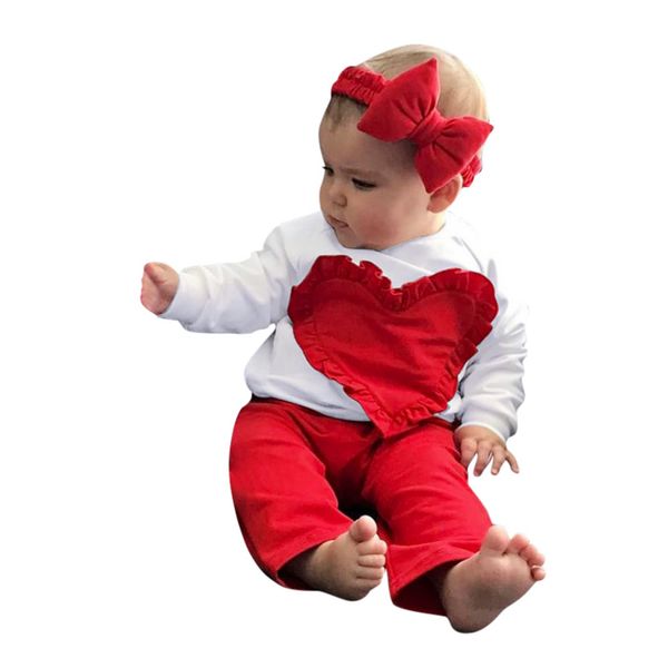infant baby girls long sleeve love t-shirt +ruffles pants+headband outfits, White
infant baby girls long sleeve love t-shirt +ruffles pants+headband outfits, White