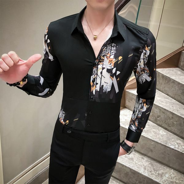 british style men shirt casual fashion spliced design digital print luxury shirts for men long sleeve slim fit blouse 3xl, White;black
british style men shirt casual fashion spliced design digital print luxury shirts for men long sleeve slim fit blouse 3xl, White;black