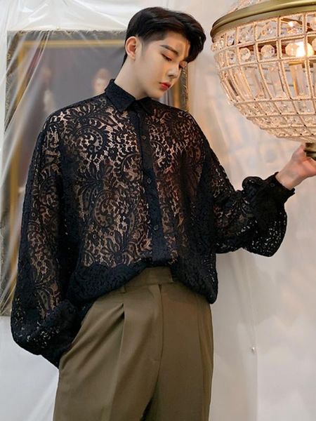 men loose long sleeve translucent lace shirt male women streetwear hip hop party casual dress shirts lovers clothes, White;black
men loose long sleeve translucent lace shirt male women streetwear hip hop party casual dress shirts lovers clothes, White;black