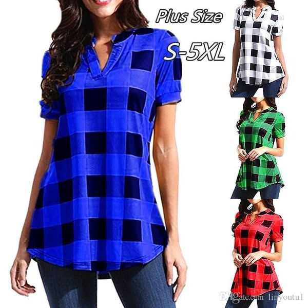 2019 t shirt women casual plaid printed short sleeve v-neck irregular hem t-shirt dropshipping women t-shirt, White
2019 t shirt women casual plaid printed short sleeve v-neck irregular hem t-shirt dropshipping women t-shirt, White