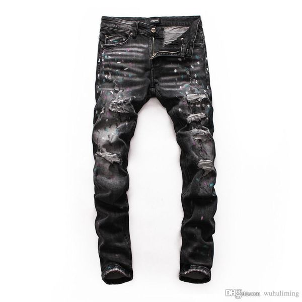 new fashion mens stylist black jeans skinny ripped destroyed stretch slim fit hop hop pants with holes for men motorcycle men pants, Blue
new fashion mens stylist black jeans skinny ripped destroyed stretch slim fit hop hop pants with holes for men motorcycle men pants, Blue
