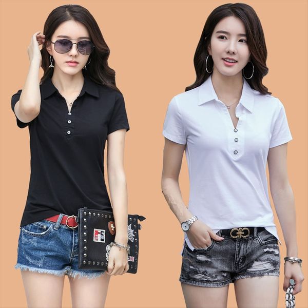 lapel women's all-match duan xiu women's solid color ol half t- sleeve cotton comfortable t-shirt small shirt, White
lapel women's all-match duan xiu women's solid color ol half t- sleeve cotton comfortable t-shirt small shirt, White