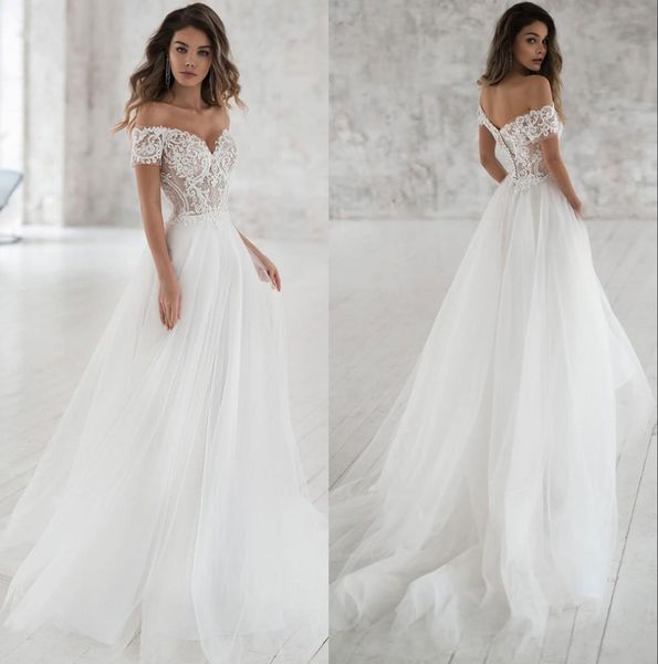 simple off-shoulder boho wedding dresses 2021 custom made soft tulle illusion lace applique a-line wedding bridal gown vestidos de novia, White
simple off-shoulder boho wedding dresses 2021 custom made soft tulle illusion lace applique a-line wedding bridal gown vestidos de novia, White