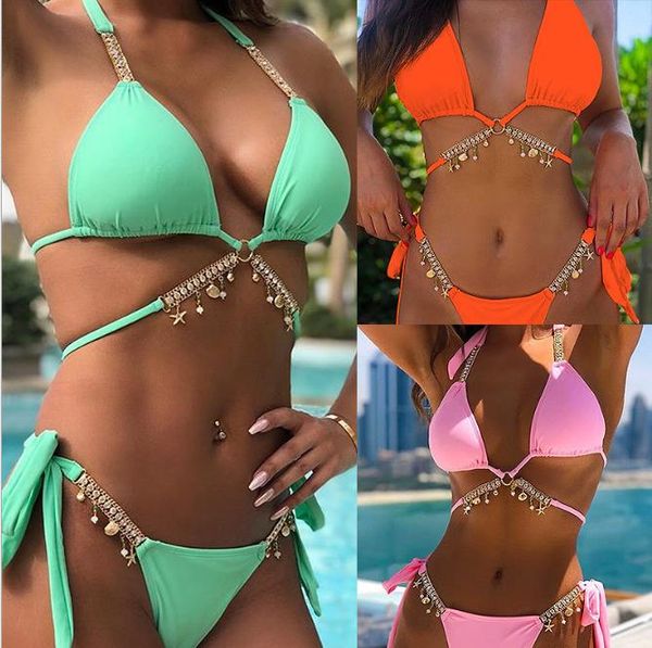 2020 stone decoration cross tie bikinis two piece swimsuit swimwear women bathing suits chain straps micro bikini
2020 stone decoration cross tie bikinis two piece swimsuit swimwear women bathing suits chain straps micro bikini