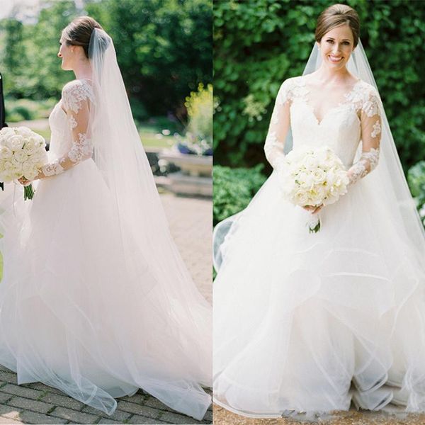 vintage long sleeve wedding dress country a-line tulle wedding gowns vestidos de novia 2019 lace backless bridal dresses plus size, White
vintage long sleeve wedding dress country a-line tulle wedding gowns vestidos de novia 2019 lace backless bridal dresses plus size, White