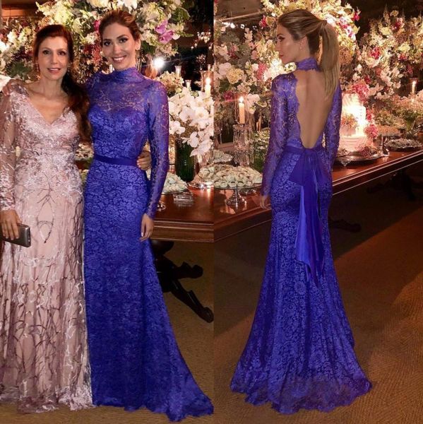 royal blue mermaid backless evening dresses high neck long sleeves formal dress with sash floor length prom gowns, Black;red
royal blue mermaid backless evening dresses high neck long sleeves formal dress with sash floor length prom gowns, Black;red