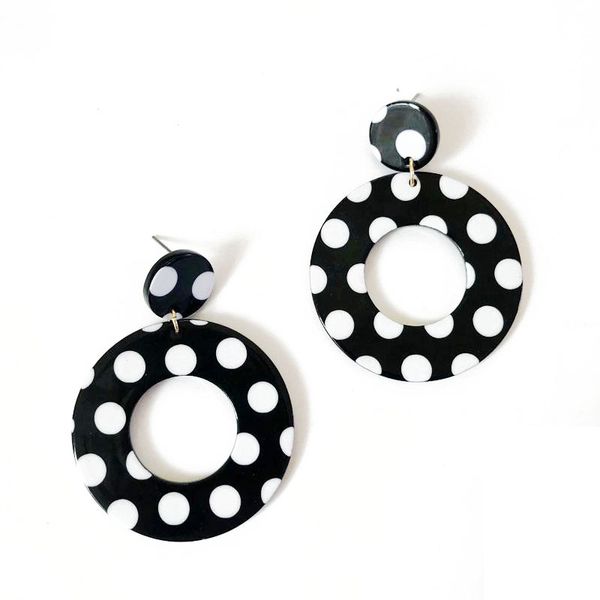 european american styles black and white dots resin rectangle teardrop geometric stud earring, Golden;silver
european american styles black and white dots resin rectangle teardrop geometric stud earring, Golden;silver