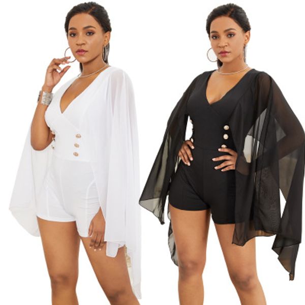 женщины лето короткие комбинезоны и комбинезоны мода batwing шифон рукав мыс боди sexy v-образным вырезом комбинезоны, Black;white
женщины лето короткие комбинезоны и комбинезоны мода batwing шифон рукав мыс боди sexy v-образным вырезом комбинезоны, Black;white