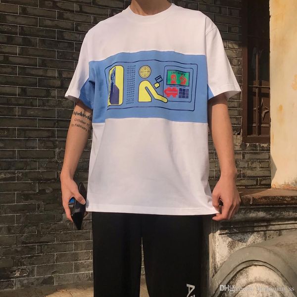 tee 2020 new japanese men women t-shirts color matching withdraw pattern, White;black
tee 2020 new japanese men women t-shirts color matching withdraw pattern, White;black