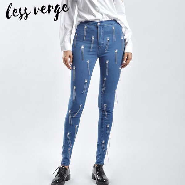 lessverge high waist blue skinny women jeans plus size beading rivet pants street style casual bodycon trousers bottoms
lessverge high waist blue skinny women jeans plus size beading rivet pants street style casual bodycon trousers bottoms