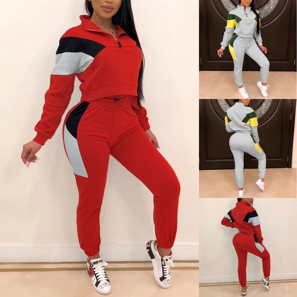 sell new fashion womens ladies 2pcs tracksuit zip patchwork sweatshirt pants sets sportswear loungewear size s-3xl, Gray
sell new fashion womens ladies 2pcs tracksuit zip patchwork sweatshirt pants sets sportswear loungewear size s-3xl, Gray