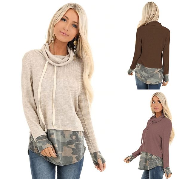 2019 women's autumn new fashion sweatshirts stitching camouflage hoodies scarf belt gloves sweater long sleeve irregular hem tide femal, Black
2019 women's autumn new fashion sweatshirts stitching camouflage hoodies scarf belt gloves sweater long sleeve irregular hem tide femal, Black