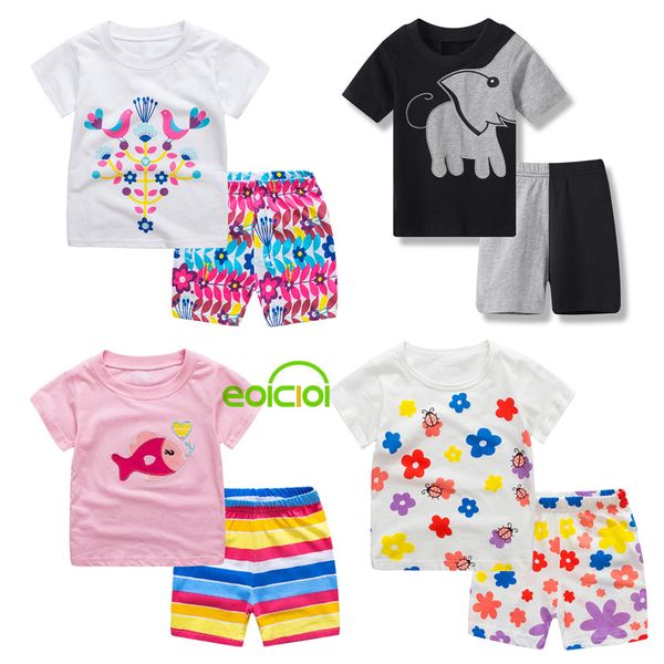 new girls boys cotton short sleeve pajamas set kids animal dinosaur flower sleepwear baby summer pyjamas children nightwear 1-7y, Blue;red
new girls boys cotton short sleeve pajamas set kids animal dinosaur flower sleepwear baby summer pyjamas children nightwear 1-7y, Blue;red