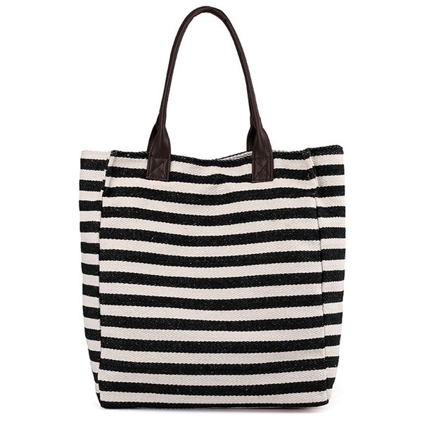 women stripes canvas beach bag large capacity female zipper shoulder bag ladies polyester totes girl's casual shopping handbag
women stripes canvas beach bag large capacity female zipper shoulder bag ladies polyester totes girl's casual shopping handbag