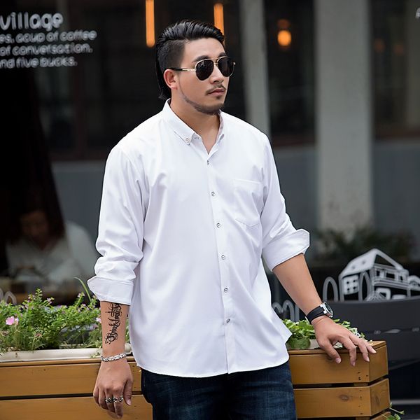 2019 spring and autumn men's new solid color single-breasted lapel long-sleeved shirt loose temperament trend cotton streetwear, White;black
2019 spring and autumn men's new solid color single-breasted lapel long-sleeved shirt loose temperament trend cotton streetwear, White;black