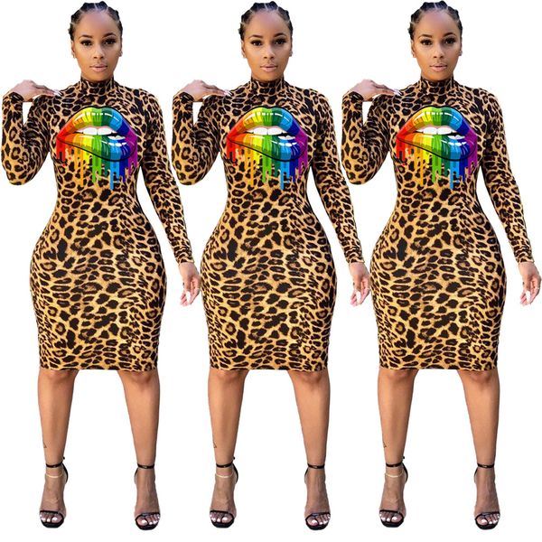 women high neck long sleeves leopard colorful lips print bodycon club party casual cocktail mini dress, White;black
women high neck long sleeves leopard colorful lips print bodycon club party casual cocktail mini dress, White;black