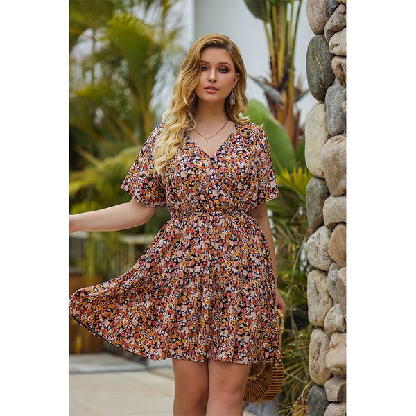 summer dress plus size chiffon vintage floral printed women dress casual v neck short sleeve tunic boho mini dresses vestidos, Black;gray
summer dress plus size chiffon vintage floral printed women dress casual v neck short sleeve tunic boho mini dresses vestidos, Black;gray