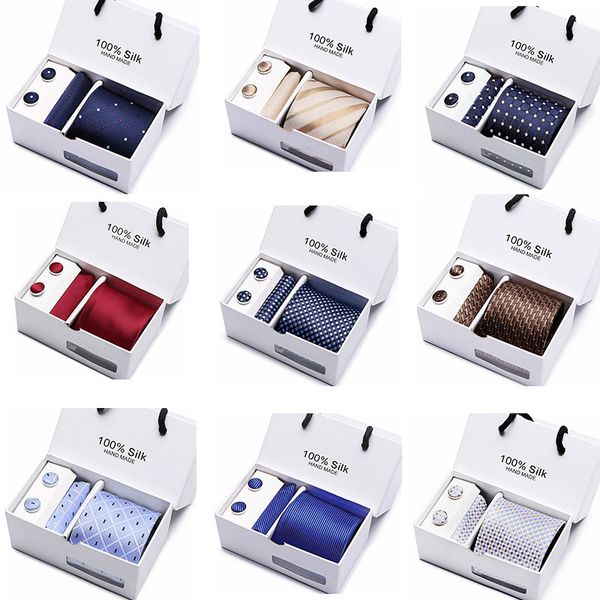 2020 fashion tie sets black/blue/red men's neck tie hankerchiefs cufflinks 60 colours box gift silk necktie suit wedding party
2020 fashion tie sets black/blue/red men's neck tie hankerchiefs cufflinks 60 colours box gift silk necktie suit wedding party