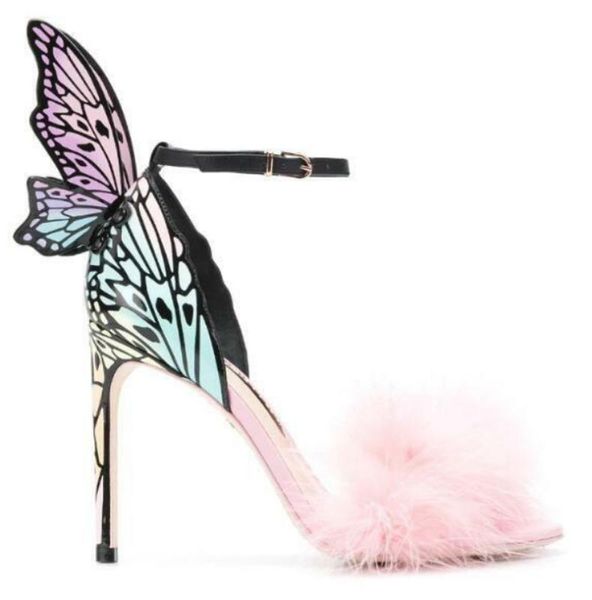 women furry high heel stilettos open toe sandal butterfly wedding shoes buckle genuins leather pink bling fashion, Black
women furry high heel stilettos open toe sandal butterfly wedding shoes buckle genuins leather pink bling fashion, Black