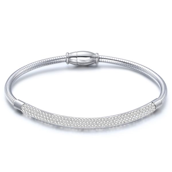 2020 jewelry female stainless steel women's cable wire bracelet bangle with crystals silver color gold magnetic, Black
2020 jewelry female stainless steel women's cable wire bracelet bangle with crystals silver color gold magnetic, Black