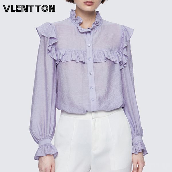 women's blouses & shirts 2021 spring summer purple elegant party womens and ruffles long sleeve solid casual ladies blusas camisas, White
women's blouses & shirts 2021 spring summer purple elegant party womens and ruffles long sleeve solid casual ladies blusas camisas, White