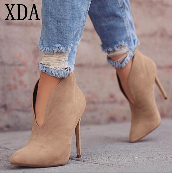 xda 2019 women shoes high heeled pointed toe stiletto heel fashion boots winter autumn ankle boots size 35-43, Black
xda 2019 women shoes high heeled pointed toe stiletto heel fashion boots winter autumn ankle boots size 35-43, Black