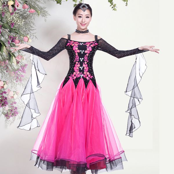 women modern dance competition costumes ballroom dance dress high-grade performance uniforms waltz tango rumba skirt mq238, Black;red
women modern dance competition costumes ballroom dance dress high-grade performance uniforms waltz tango rumba skirt mq238, Black;red