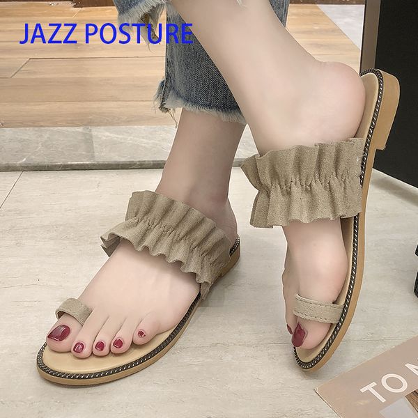 ruffles open toe flat slippers sandals street trend pleated cozy shoes woman fashion sweet slides girls flipflops y180, Black
ruffles open toe flat slippers sandals street trend pleated cozy shoes woman fashion sweet slides girls flipflops y180, Black
