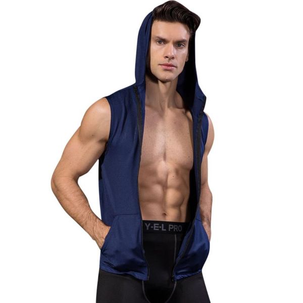 men gym muscle sleeveless shirt tank bodybuilding sport fitness workout vest summer men vest solid color hooded, Black;blue
men gym muscle sleeveless shirt tank bodybuilding sport fitness workout vest summer men vest solid color hooded, Black;blue