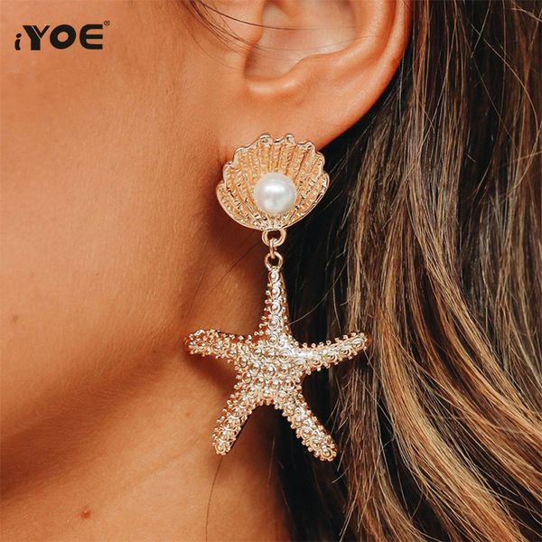 iyoe bohemia summer metal shell drop earrings for women girls marine style pearl starfish dangle earring female ear accessories, Silver
iyoe bohemia summer metal shell drop earrings for women girls marine style pearl starfish dangle earring female ear accessories, Silver
