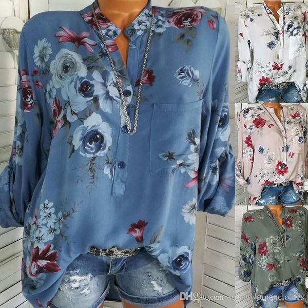 women loose floral print blouses spring long sleeve v-neck casual shirts ladies streetwear blusas 5xl camisas, White
women loose floral print blouses spring long sleeve v-neck casual shirts ladies streetwear blusas 5xl camisas, White