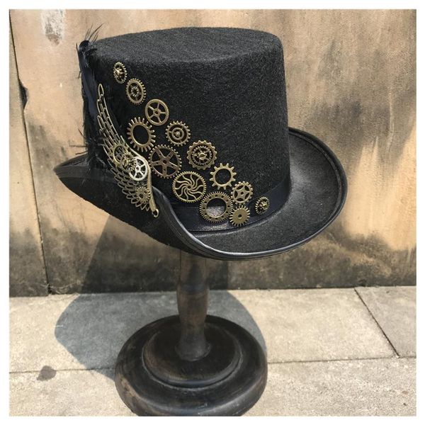 men women handmade steampunk hat with metal gear stage magic hat party size 57cm steampunk, Blue;gray
men women handmade steampunk hat with metal gear stage magic hat party size 57cm steampunk, Blue;gray