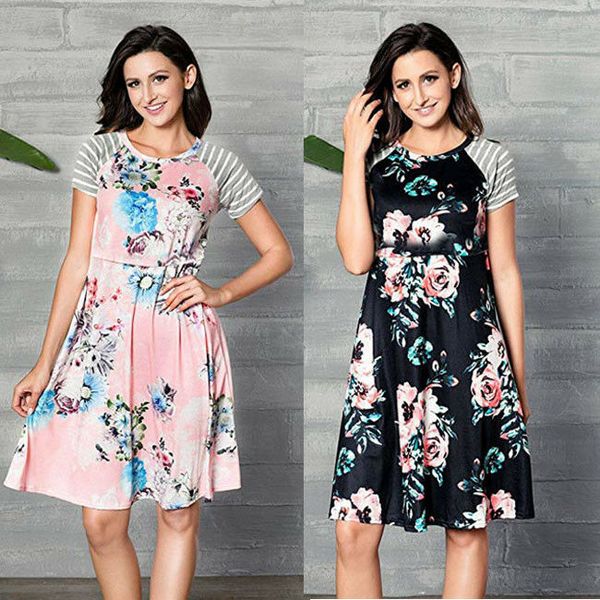 ladies women maternity dress summer short sleeve round neck nursing floral clothes breastfeeding length dresses, Black;gray
ladies women maternity dress summer short sleeve round neck nursing floral clothes breastfeeding length dresses, Black;gray