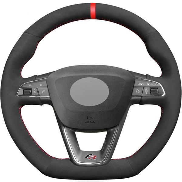 black suede red marker car steering wheel cover for seat leon cupra r leon st cupra ateca ateca fr
black suede red marker car steering wheel cover for seat leon cupra r leon st cupra ateca ateca fr
