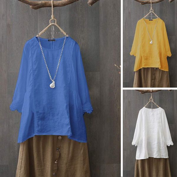 zanzea women tunic blouses 2019 autumn fashion 3/4 lace sleeve shirt casual cotton solid tunic blusas chemise plus size 7, White
zanzea women tunic blouses 2019 autumn fashion 3/4 lace sleeve shirt casual cotton solid tunic blusas chemise plus size 7, White