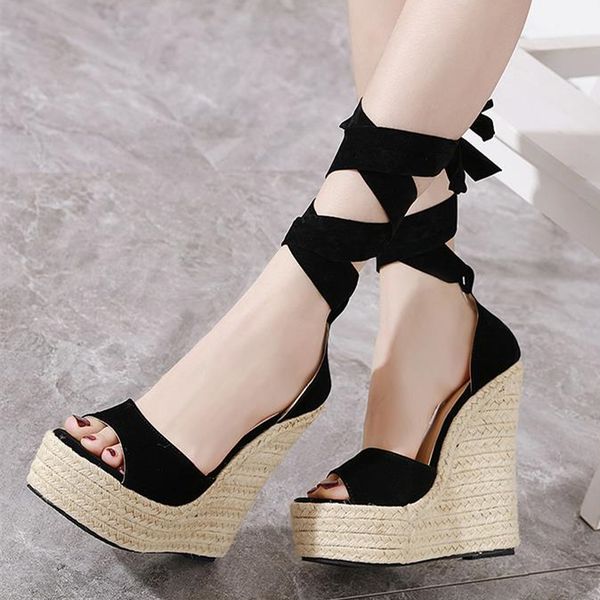 sweet ladies ankle strap straw woven platform wedges heels sandals gladiator women sandals 16cm size 35 to 40, Black
sweet ladies ankle strap straw woven platform wedges heels sandals gladiator women sandals 16cm size 35 to 40, Black