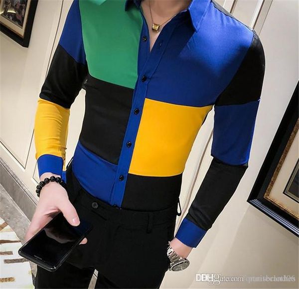 mens designer dress shirt fashion long sleeve patchwork slim printed shirts casual mens, White;black
mens designer dress shirt fashion long sleeve patchwork slim printed shirts casual mens, White;black