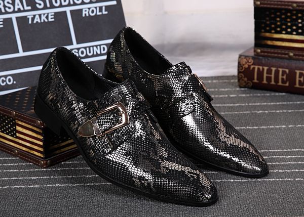 spring and autumn personality men's business casual leather shoes pointed buckle strap shoes wedding, Black
spring and autumn personality men's business casual leather shoes pointed buckle strap shoes wedding, Black
