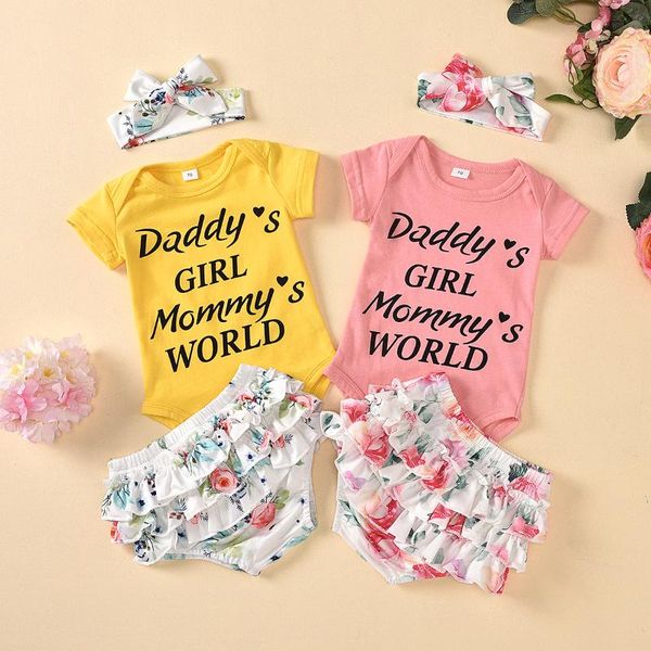 summer baby girl's sets lettered short sleeved bodysuits floral briefs head wear, White
summer baby girl's sets lettered short sleeved bodysuits floral briefs head wear, White