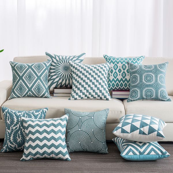 blue color embroidered cotton pillow case stripe patterns decorative seat pillowcases soft throw pillow cover 45*45cm
blue color embroidered cotton pillow case stripe patterns decorative seat pillowcases soft throw pillow cover 45*45cm