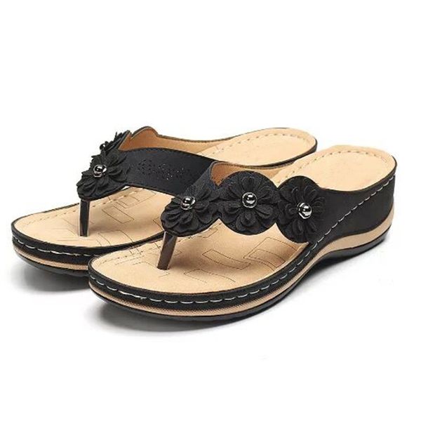 women's sandals flowers flat round head comfortable casual flip-flops shoesthe latest fashion ladies flip flops, Black
women's sandals flowers flat round head comfortable casual flip-flops shoesthe latest fashion ladies flip flops, Black