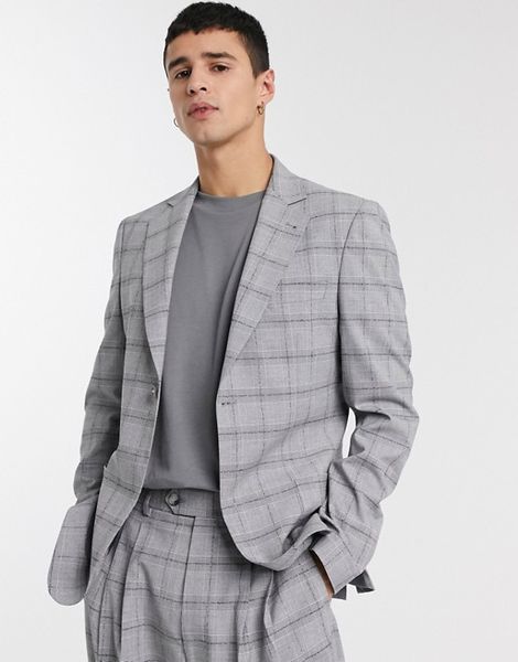 new fashion gray check plaid men's suit wedding tuxedo formal slim fit one button groom prom dinner blazer suits(jacket+pants), Black;gray
new fashion gray check plaid men's suit wedding tuxedo formal slim fit one button groom prom dinner blazer suits(jacket+pants), Black;gray