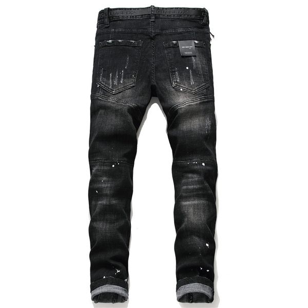 no. 1046 autumn and winter new products men's wear d2 men hole patch dump paint black and white with pattern tight elasticity j, Blue
no. 1046 autumn and winter new products men's wear d2 men hole patch dump paint black and white with pattern tight elasticity j, Blue