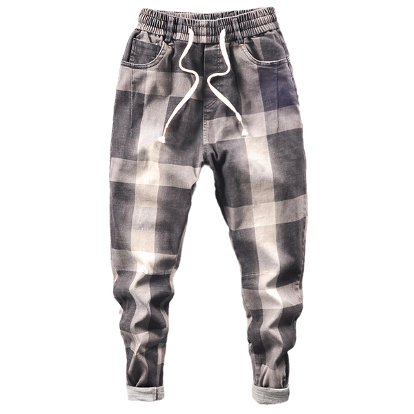 casual plaid ankle-length pants men trousers hip hop jogger pants men sweatpants japanese streetwear 2020 new, Black 
casual plaid ankle-length pants men trousers hip hop jogger pants men sweatpants japanese streetwear 2020 new, Black