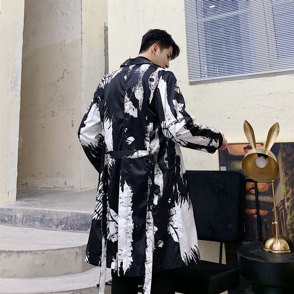 men print long trench coat cardigan male streetwear hip hop slim casual vintage windbreaker jacket outerwear, Tan;black
men print long trench coat cardigan male streetwear hip hop slim casual vintage windbreaker jacket outerwear, Tan;black